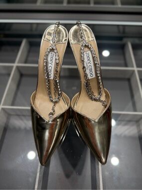 Jimmy Choo Saeda 100mm in gold